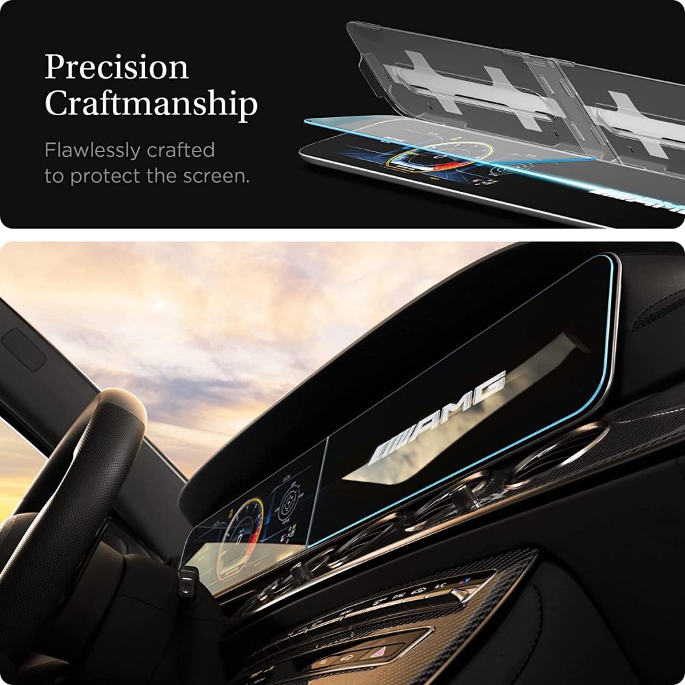 Spigen tempered glass "EZ FIT" SET MERCEDES E-CLASS 2020 / 2021 - imagine 4