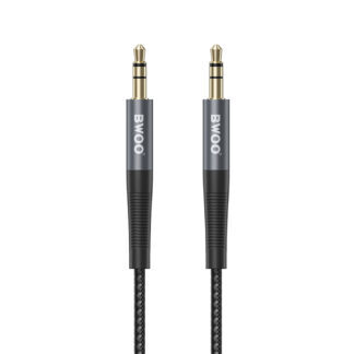 BWOO Cable AUX 3.5mm - 3.5mm Nylon Braided + Aluminum Alloy Shell BO-AUX064 black