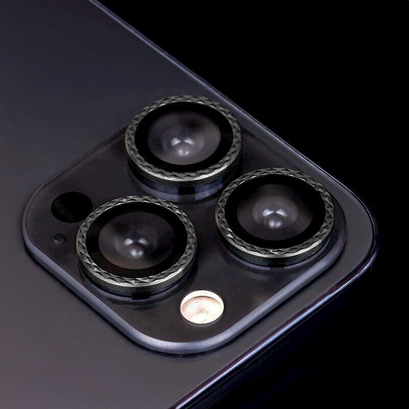 Set of lens glasses for iPhone 12 Pro 6,1" black rhombus (3 pcs) - imagine 2