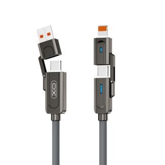 XO cabel NB275 4w1 USB-C - Lightning + USB - USB-C 60W 1,0m gray