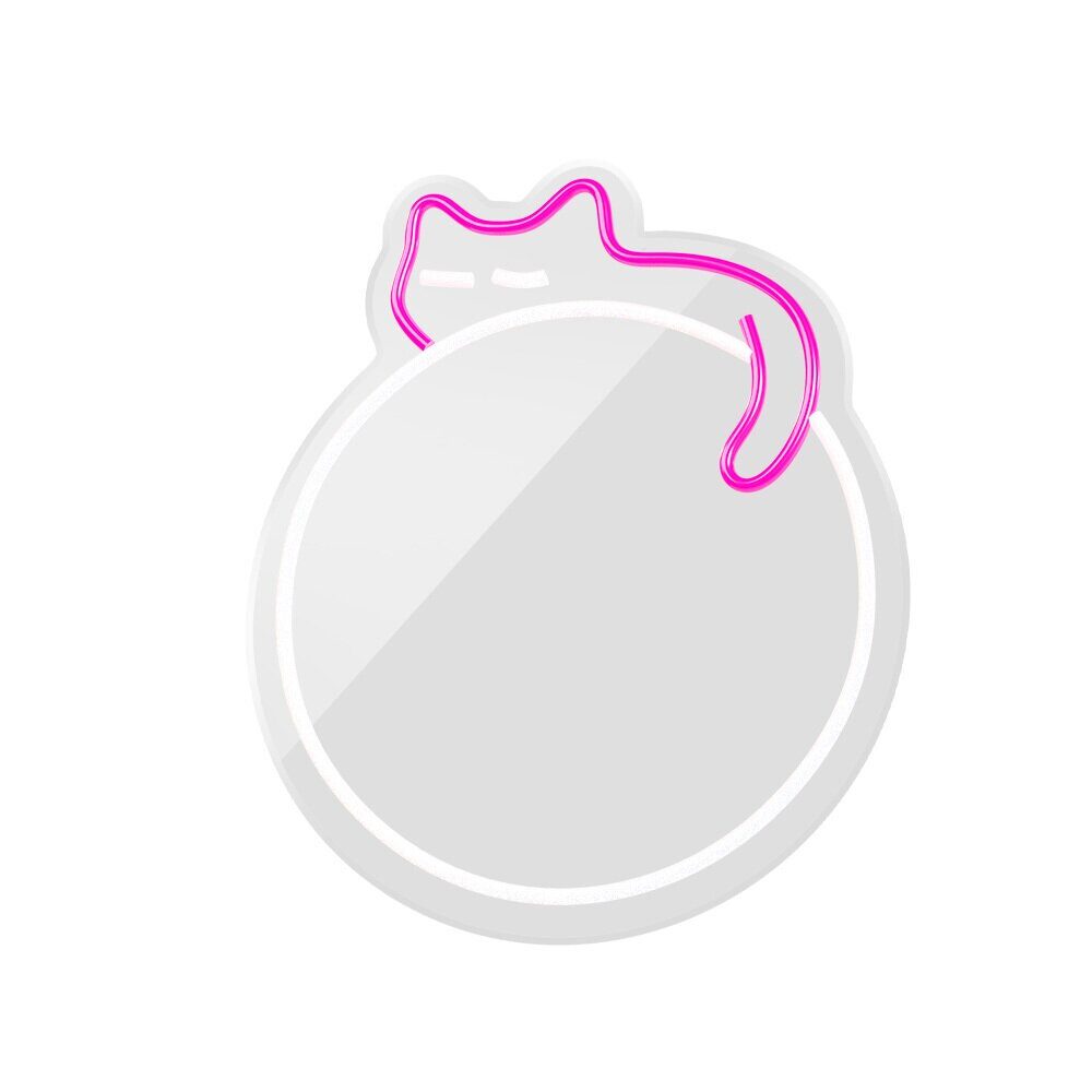 Neon MIRROR LED SLEEPING CAT white pink FMNE03 Forever Light - imagine 9