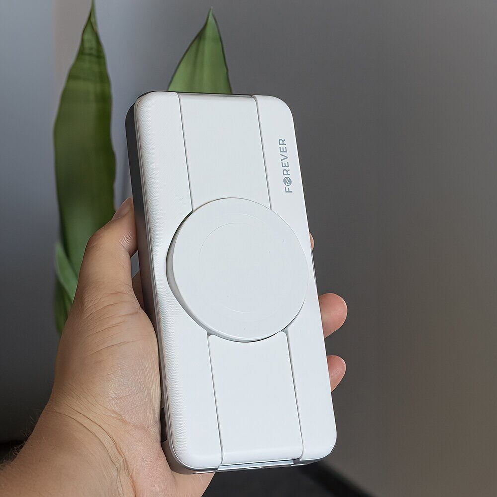 Forever wireless power bank MATB-300 10000 mAh magnetic 3in1 white - imagine 7