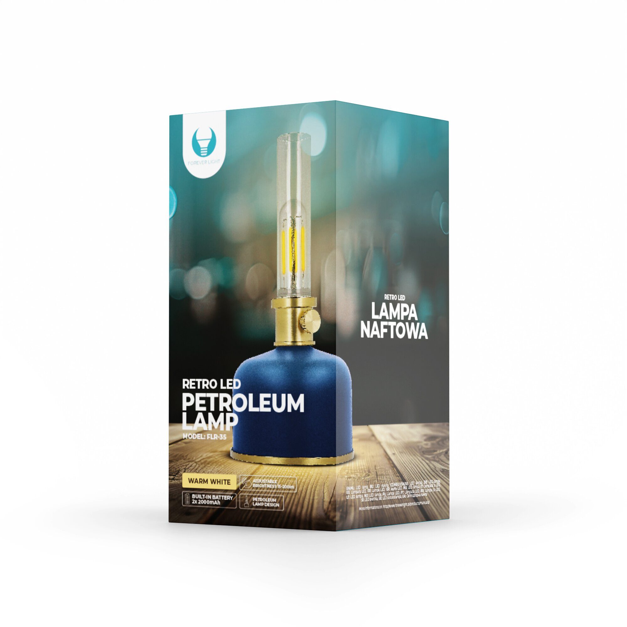 Retro Petroleum LED Lamp blue FLR-35 Forever Light - imagine 5