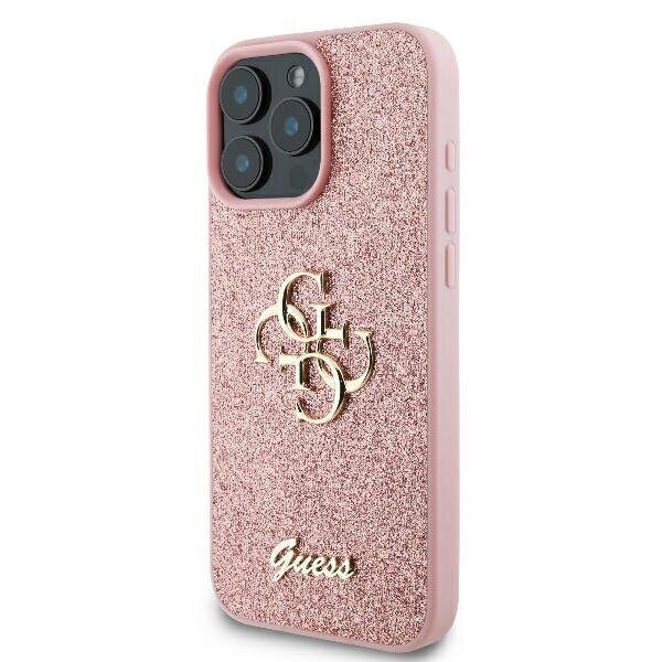 Guess case for iPhone 16 Pro 6,3" GUHCP16LHG4SGP Fixed Glitter Big 4G pink - imagine 2