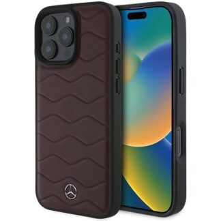Mercedes case for iPhone 16 Pro Max 6,9" MEHCP16X23RWRSR Hardcase MB Waves Leather red