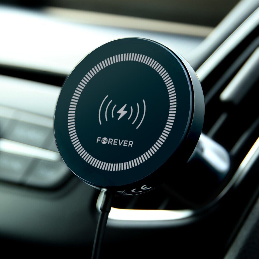 Forever car holder for air vent MACH-300 magnetic with wireless charging black Qi2 15W - imagine 5