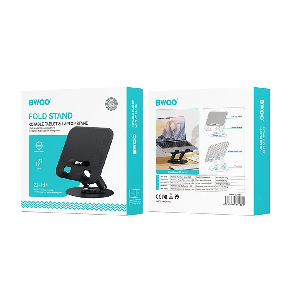Rotable tablet and laptop aluminium fold stand - imagine 4