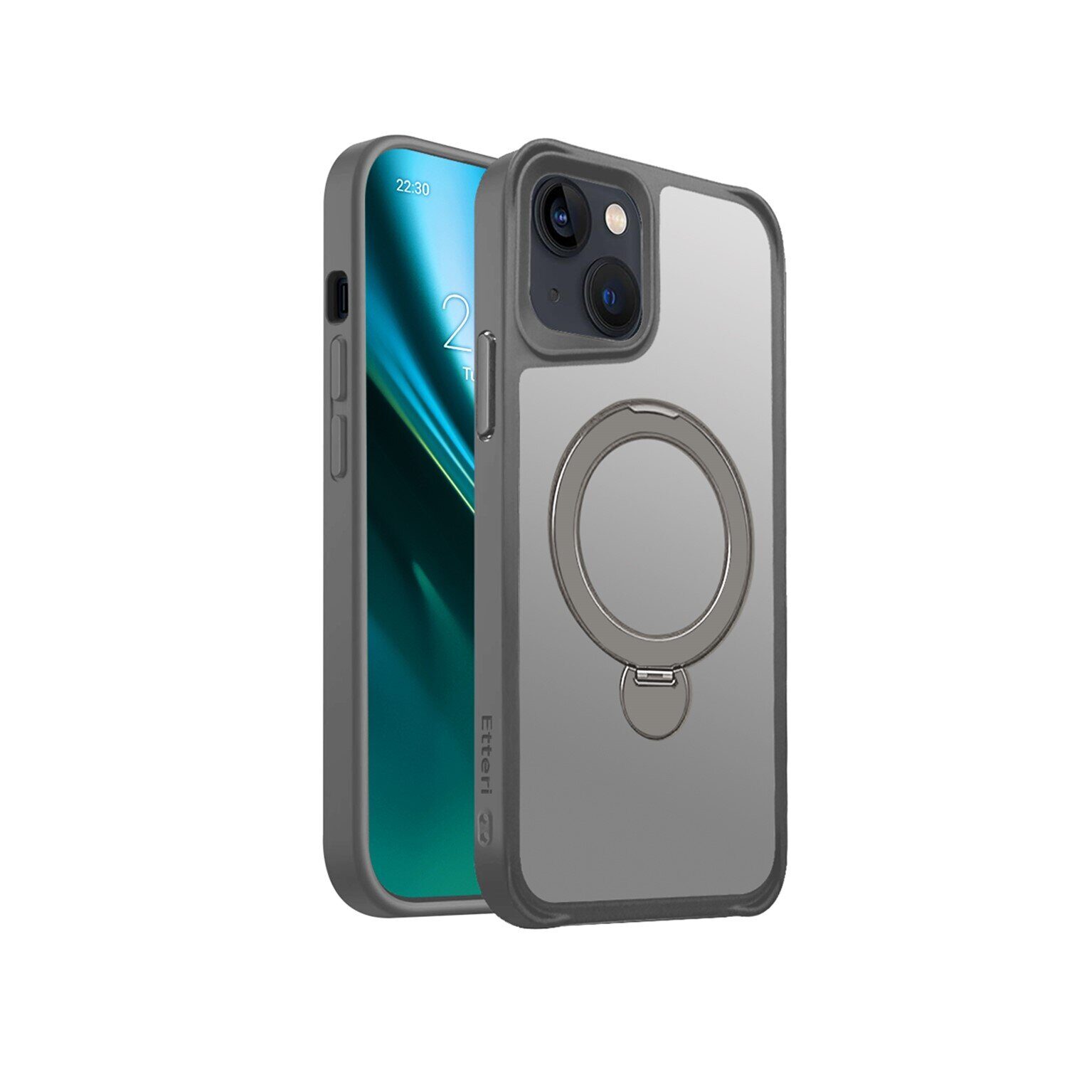 Etteri Matt Mag Ring case for iPhone 13 6,1" grey - imagine 2