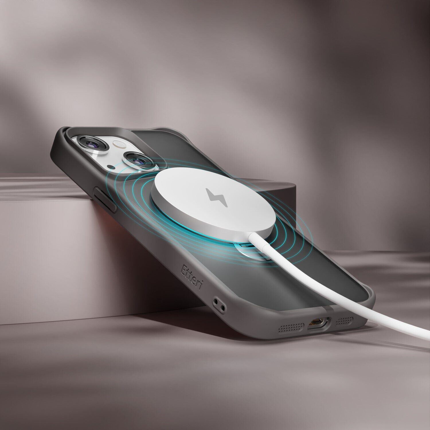 Etteri Matt Mag Ring case for iPhone 13 6,1" grey - imagine 9