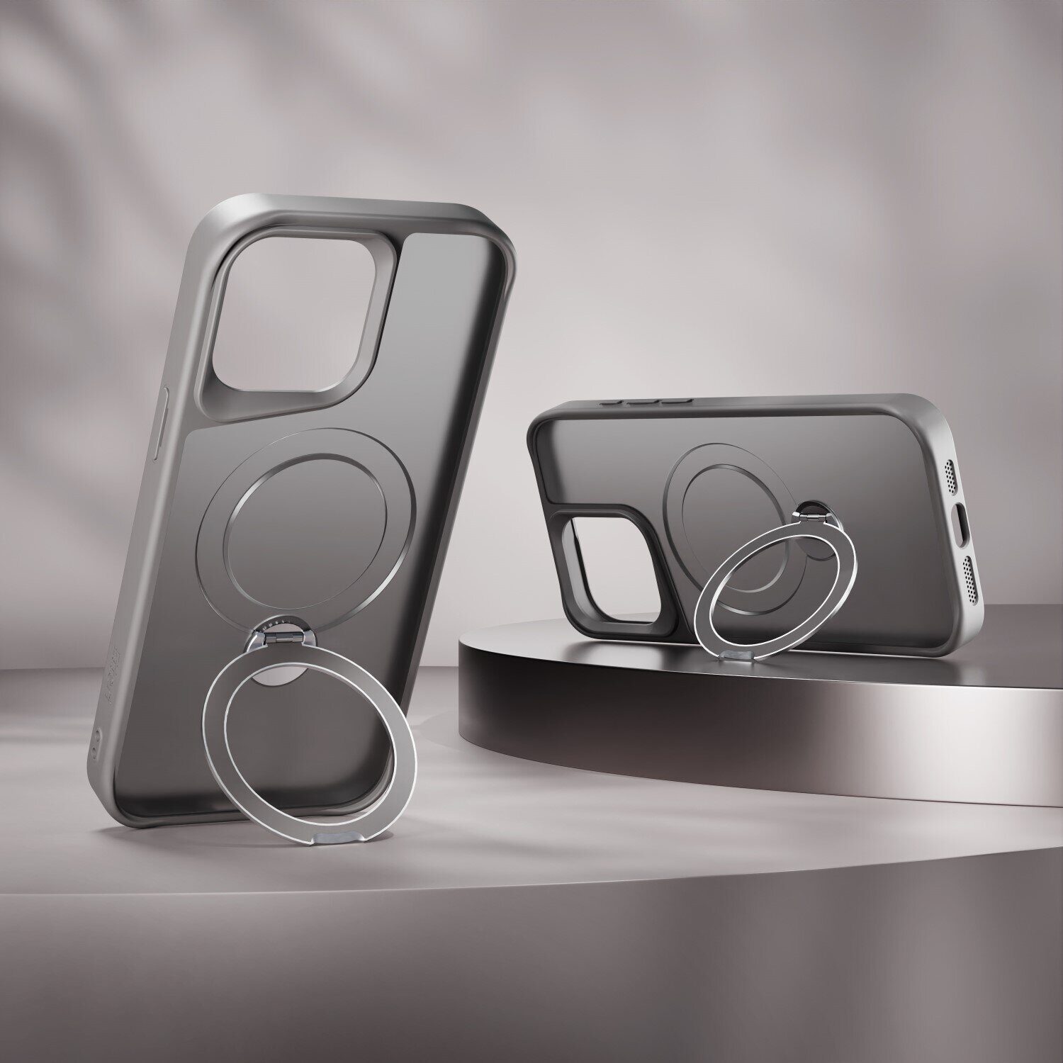 Etteri Matt Mag Ring case for iPhone 15 6,1" grey - imagine 5