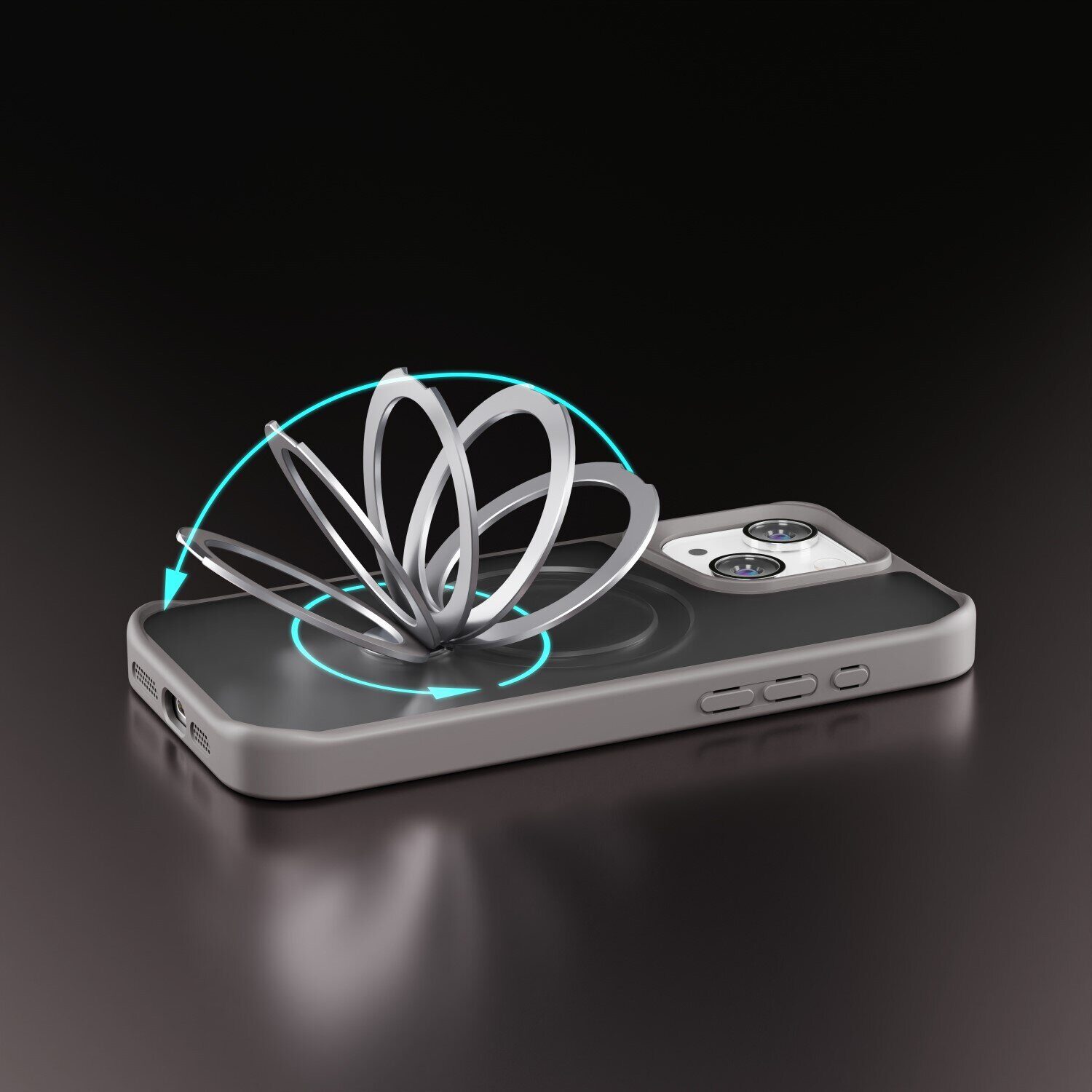 Etteri Matt Mag Ring case for iPhone 14 6,1" grey - imagine 10