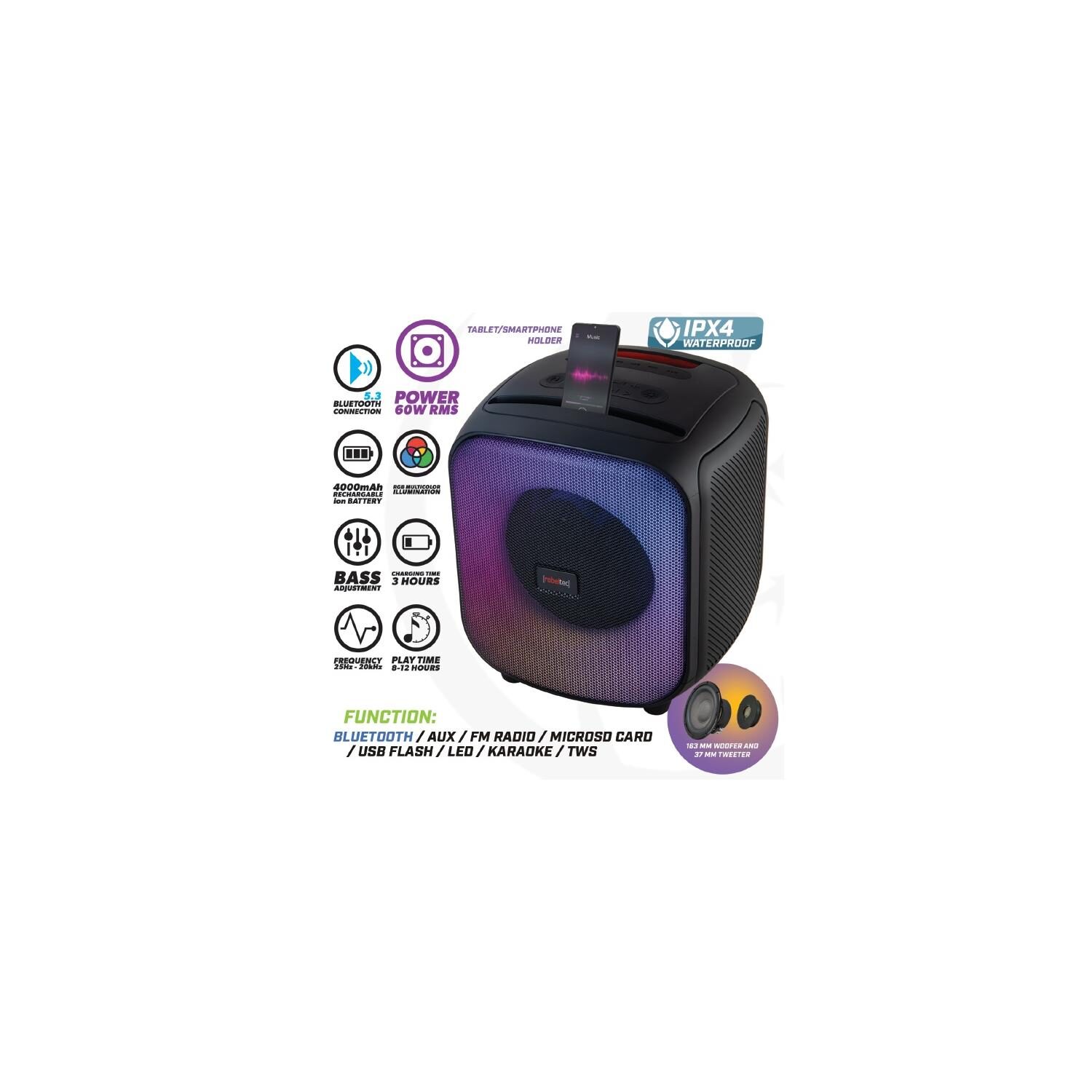 Rebeltec Speaker PowerCube 500 60W RMS - imagine 6