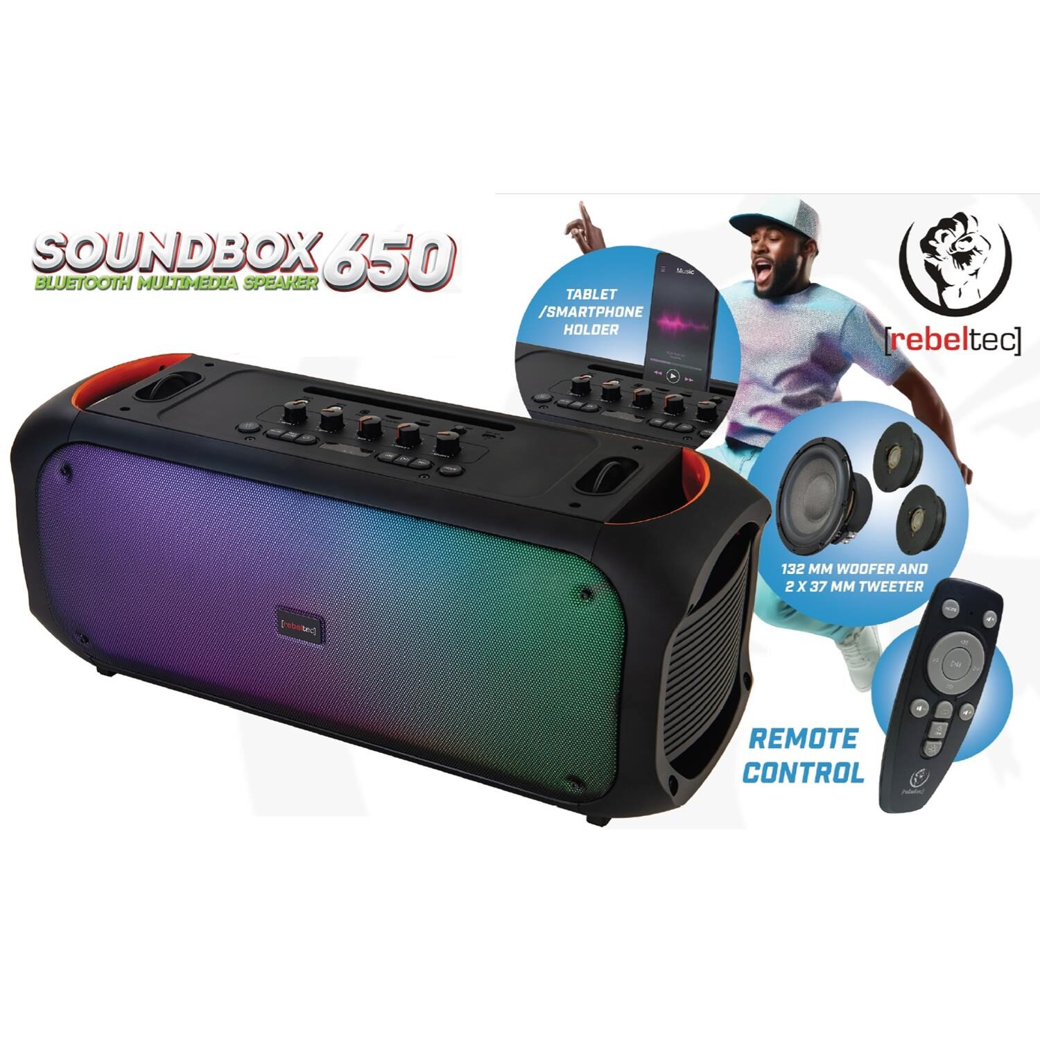 Rebeltec Speaker SoundBox 650 80W RMS - imagine 6