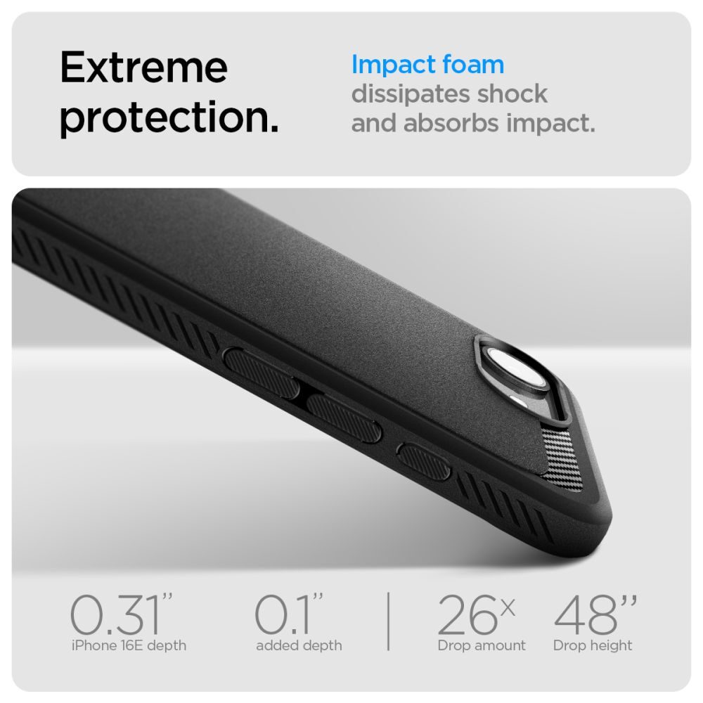 Spigen Rugged Armor Mag MagSafe case for iPhone 16E Matte Black - imagine 12