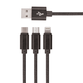 Setty 3in1 USB nylon cable black R