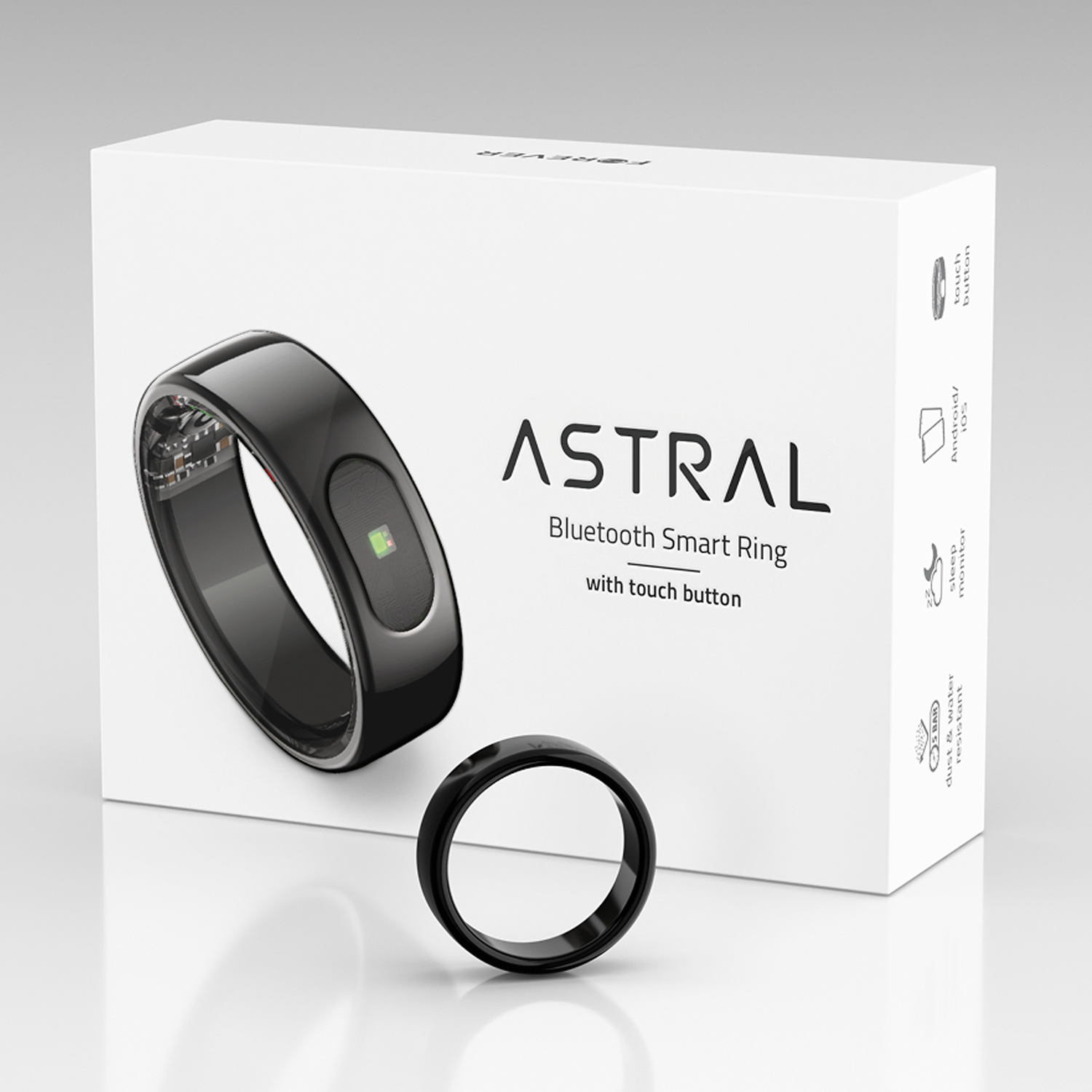Forever Smartring Astral SR-100 black size 13 - imagine 5