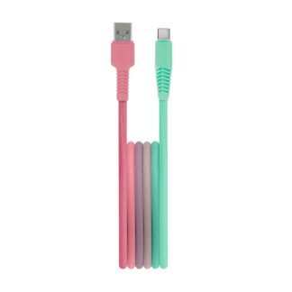 Setty cable USB - USB-C 1,5 m 3A KGA-C-1.5320 turquoise-pink gradient