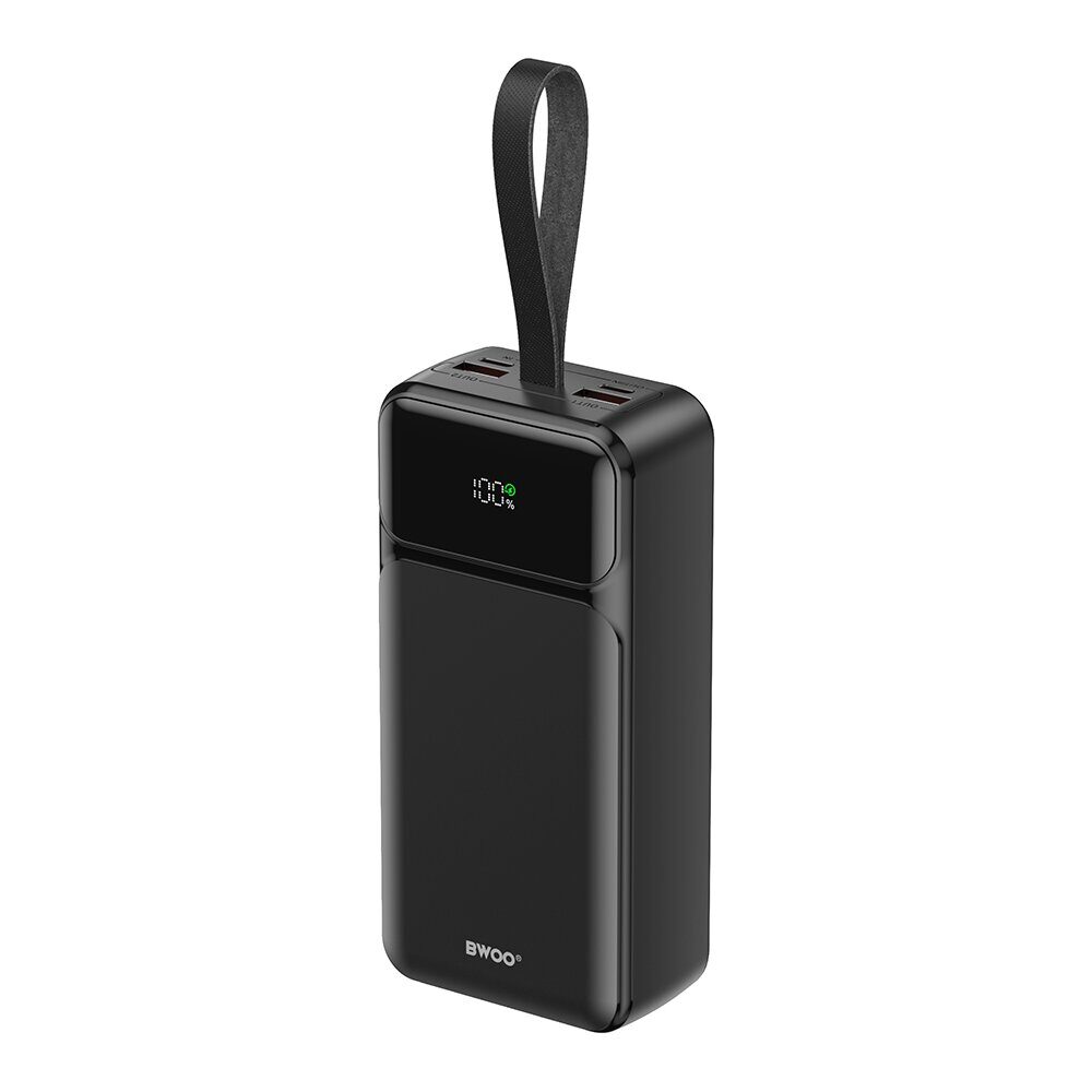 BWOO 65W power bank 30000 mAh 2x USB-A, 1 x USB-C with LCD display, black P66
