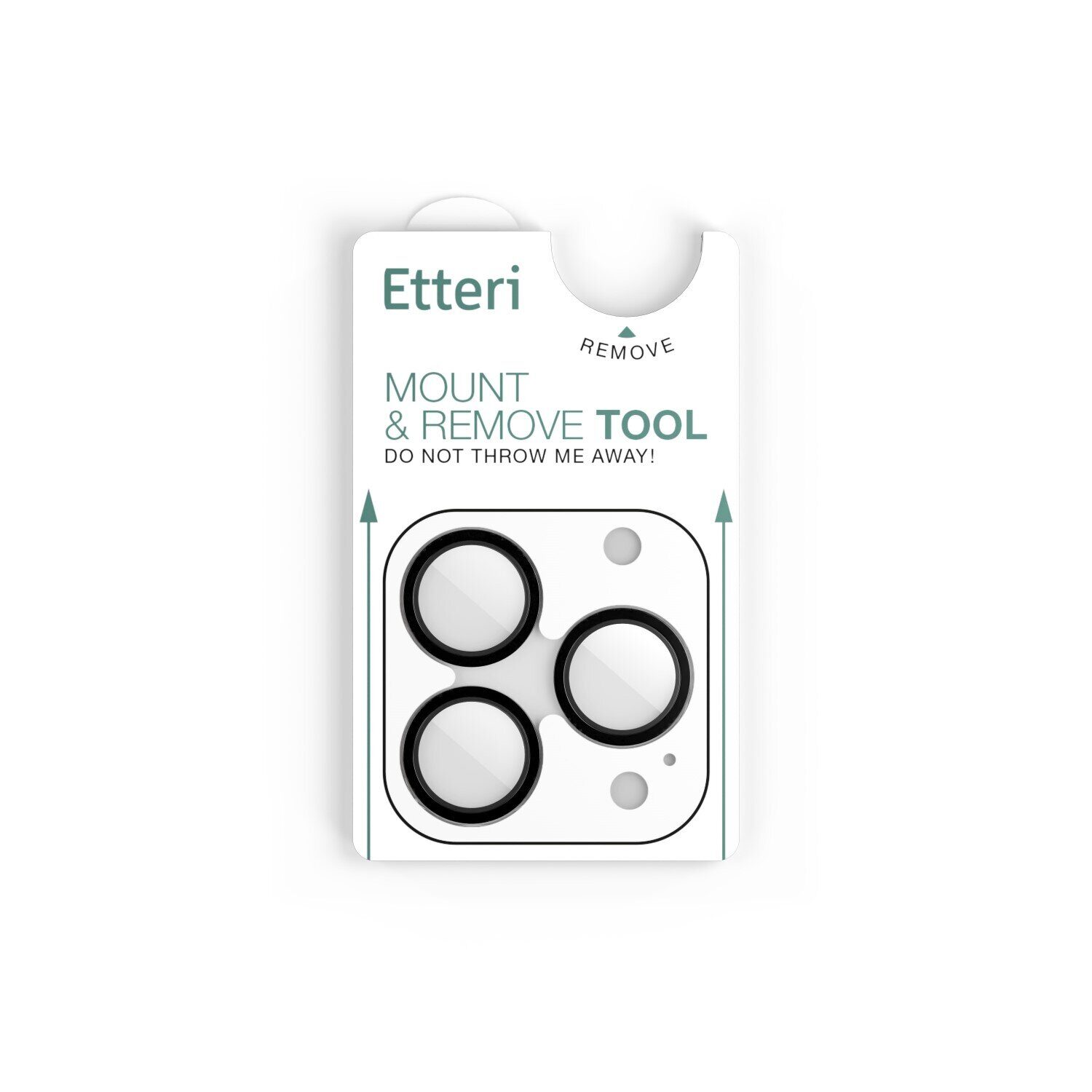 Etteri camera lens protector for iPhone 15 Pro / 15 Pro Max black - imagine 5