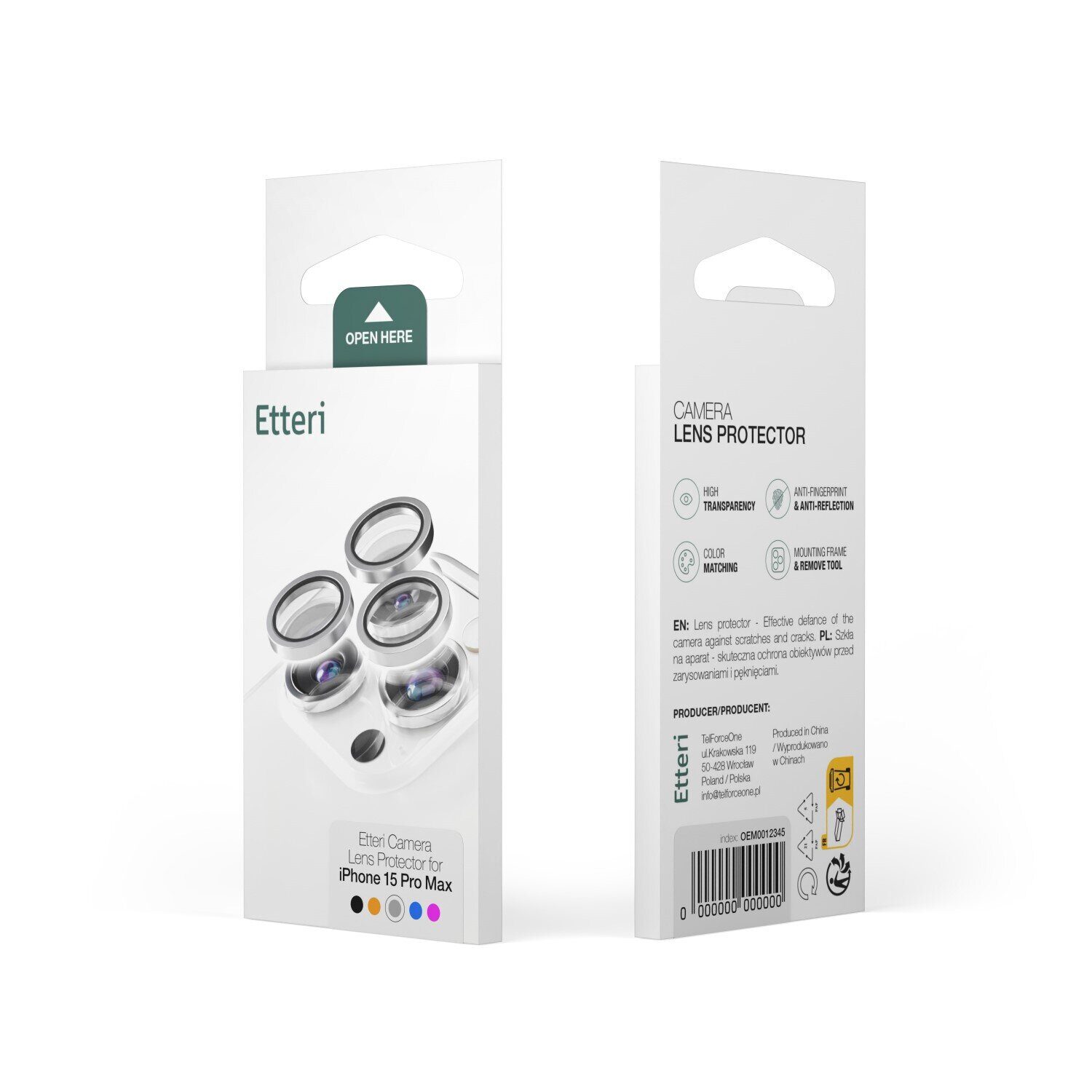 Etteri camera lens protector for iPhone 15 Pro / 15 Pro Max black - imagine 6