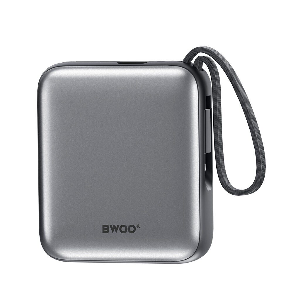 BWOO power bank P74 bkt 22.5W 10000 mAh with 2 built-in cables 1 x USB-C 1 x Lightning black - imagine 3