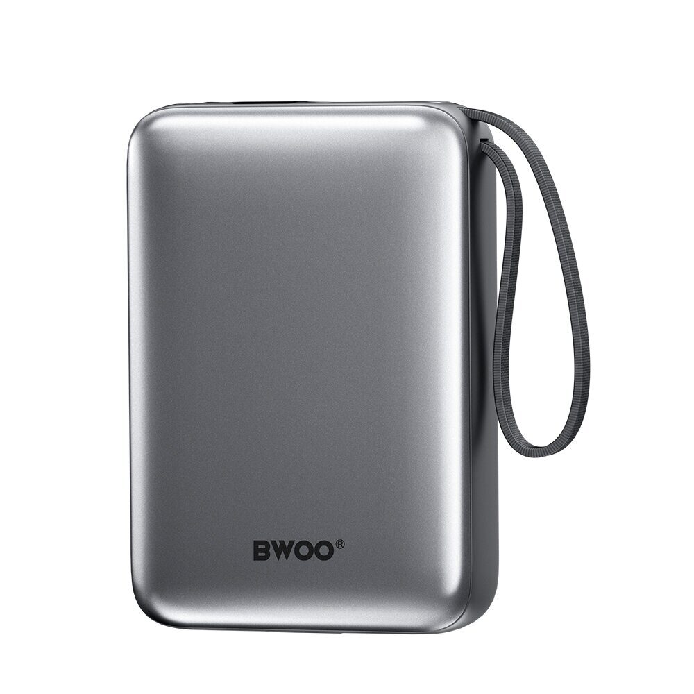 BWOO power bank P73 bkt 22.5W 20000 mAh with 2 built-in cables 1 x USB-C 1 x Lightning black - imagine 2