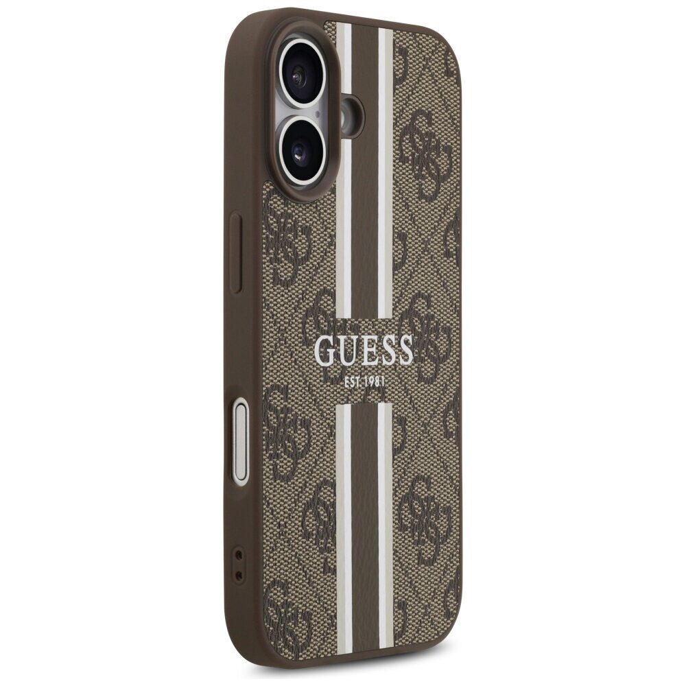 Guess 4G Printed Stripes MagSafe case for iPhone 17 brown - imagine 3