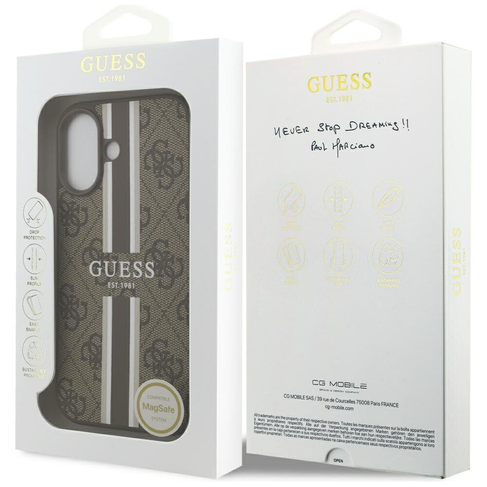 Guess 4G Printed Stripes MagSafe case for iPhone 17 brown - imagine 7