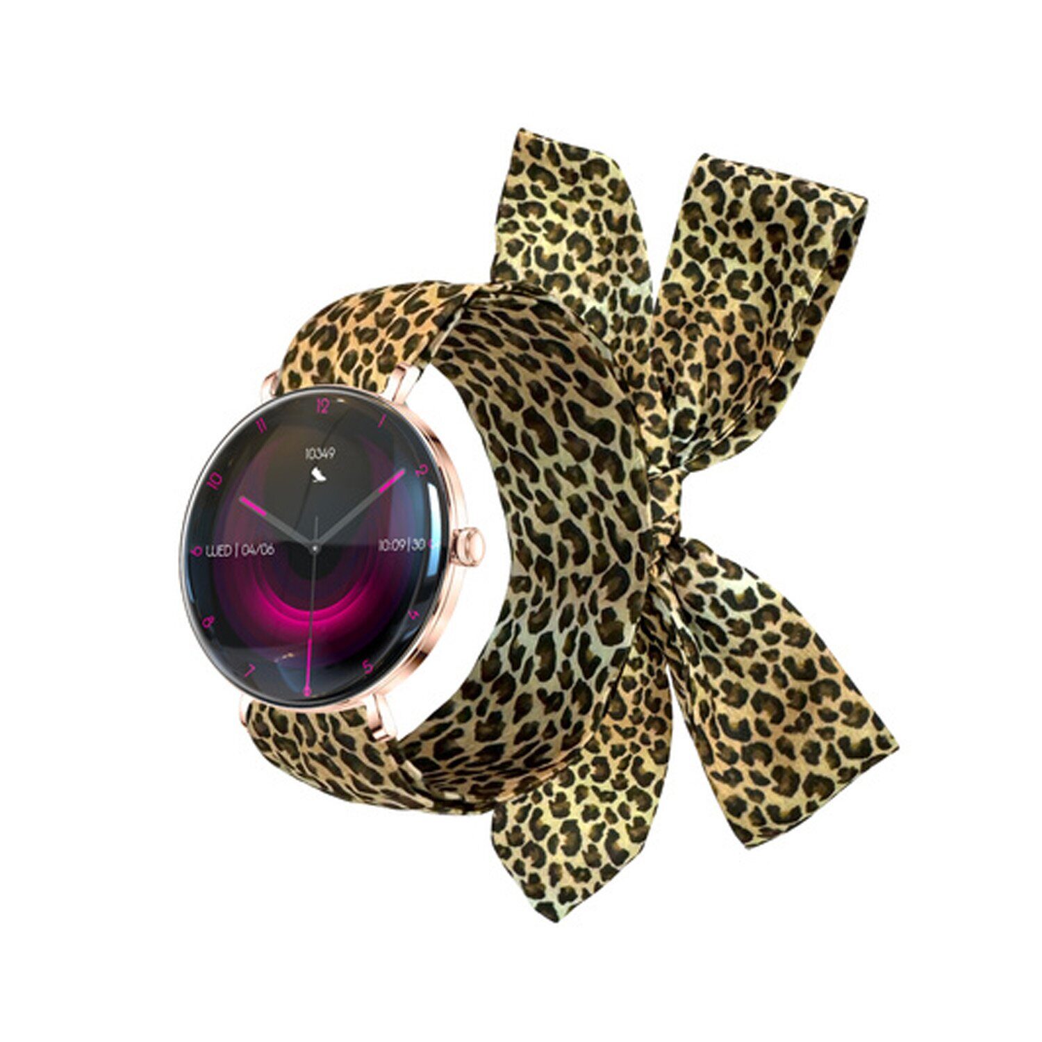 Forever Smartwatch Lucca SB-370 Rose Gold - Leopard Print - imagine 4