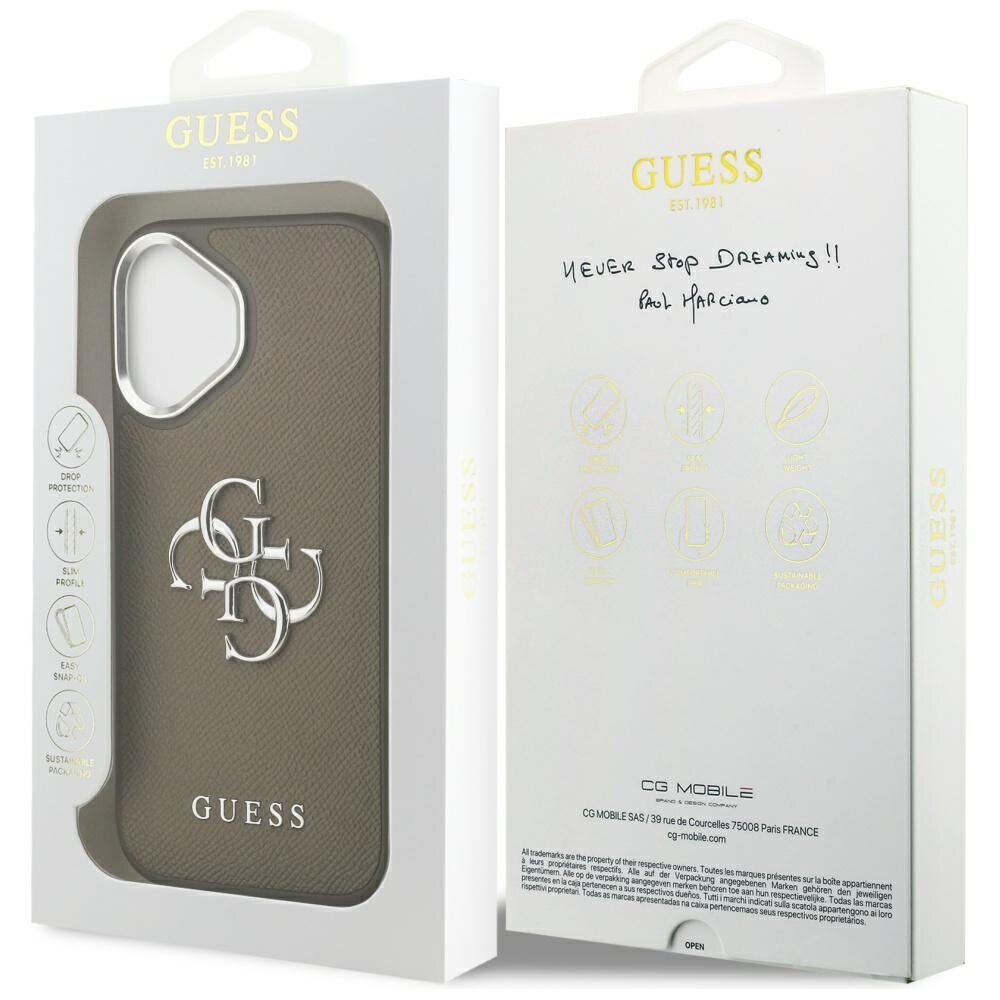 Guess Grained Big 4G Classic Logo case for iPhone 17 brown - imagine 8