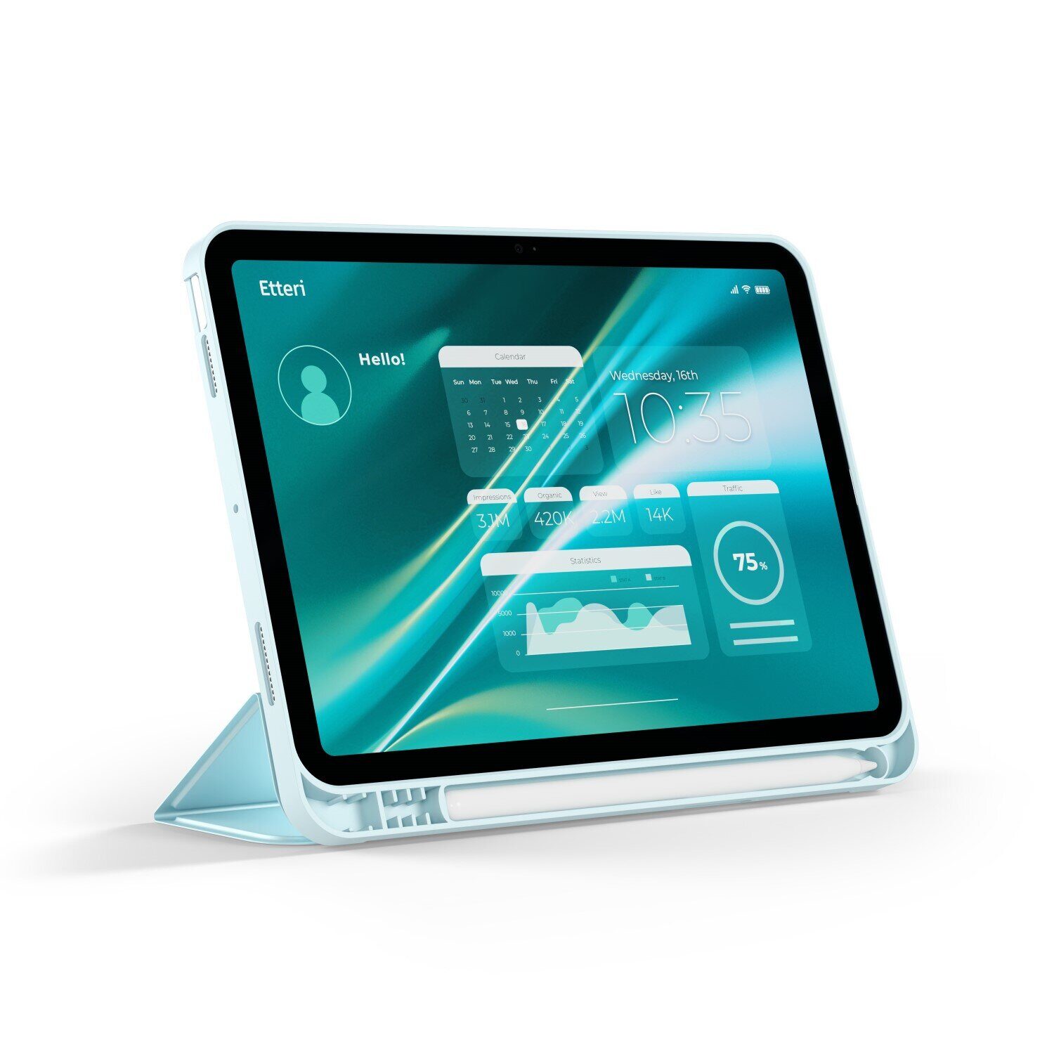Etteri case for Samsung Galaxy Tab A9+ 2023 / A11+ 2025 11' light blue - imagine 6