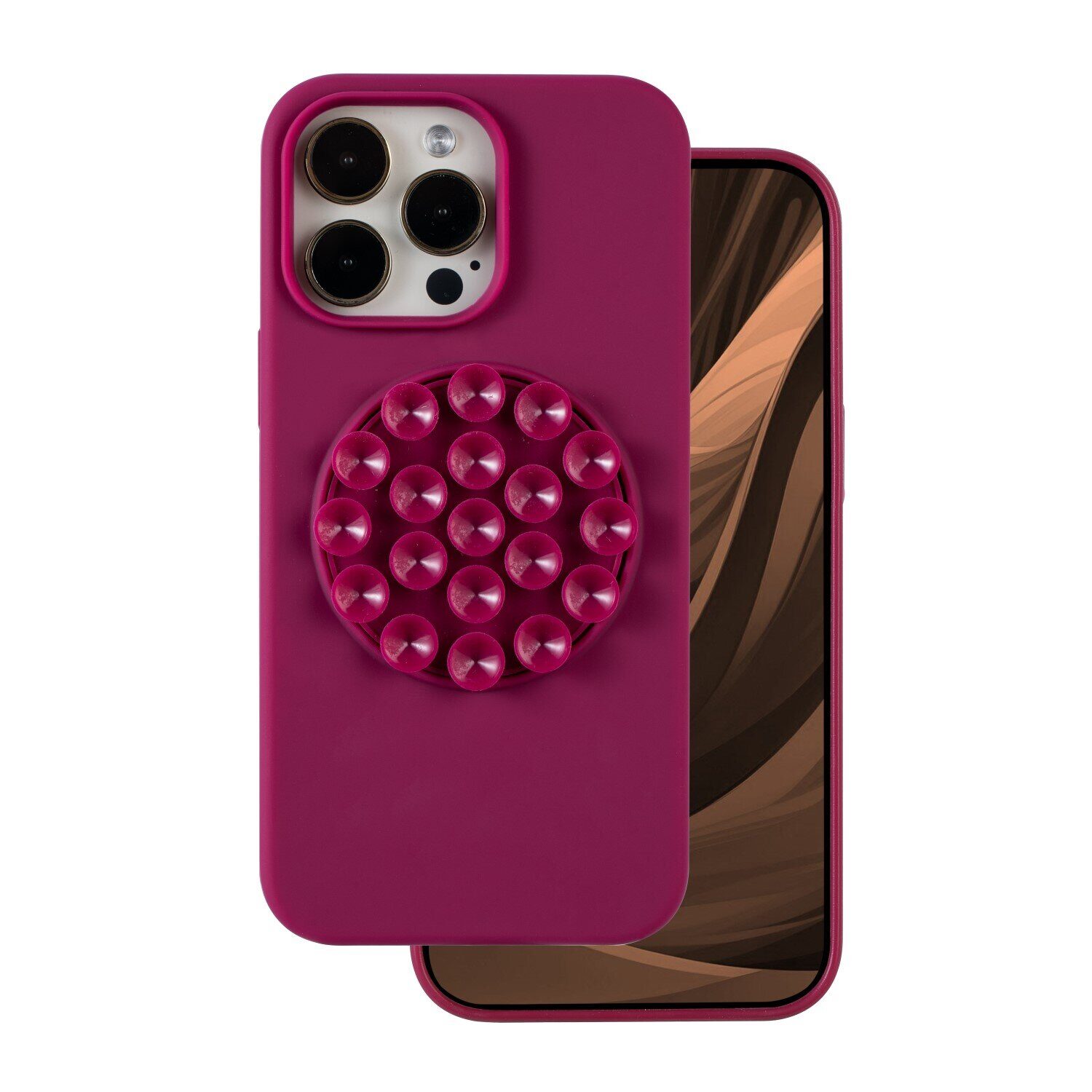 Silicone Stick case for iPhone 15 Pro 6,1" maroon