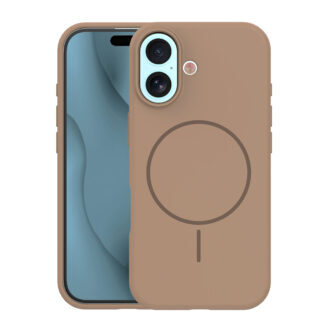Silicone Thin Mag case for iPhone 17 6,3" brown