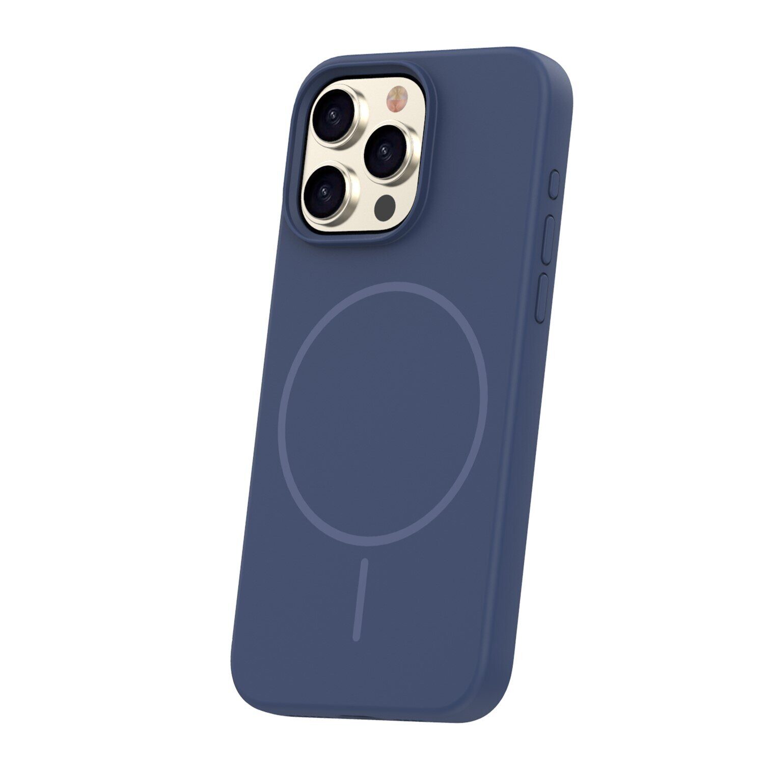 Silicone Thin Mag case for iPhone 15 Pro 6,1" dark blue - imagine 3