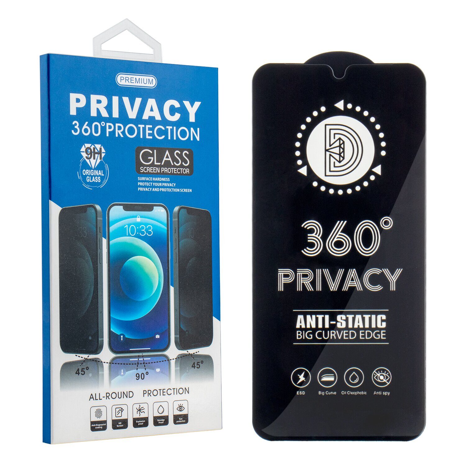 Tempered glass Privacy 360 for iPhone 15 / 16 - imagine 9
