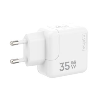 WALL CHARGER MX BURST GaN PD 35W, 2xUSB-C + C/C PD CABLE 65W WHITE