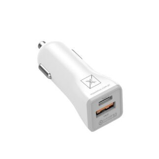CAR CHARGER MX KAPPA 18W PD+QC, USB-A+C WHITE