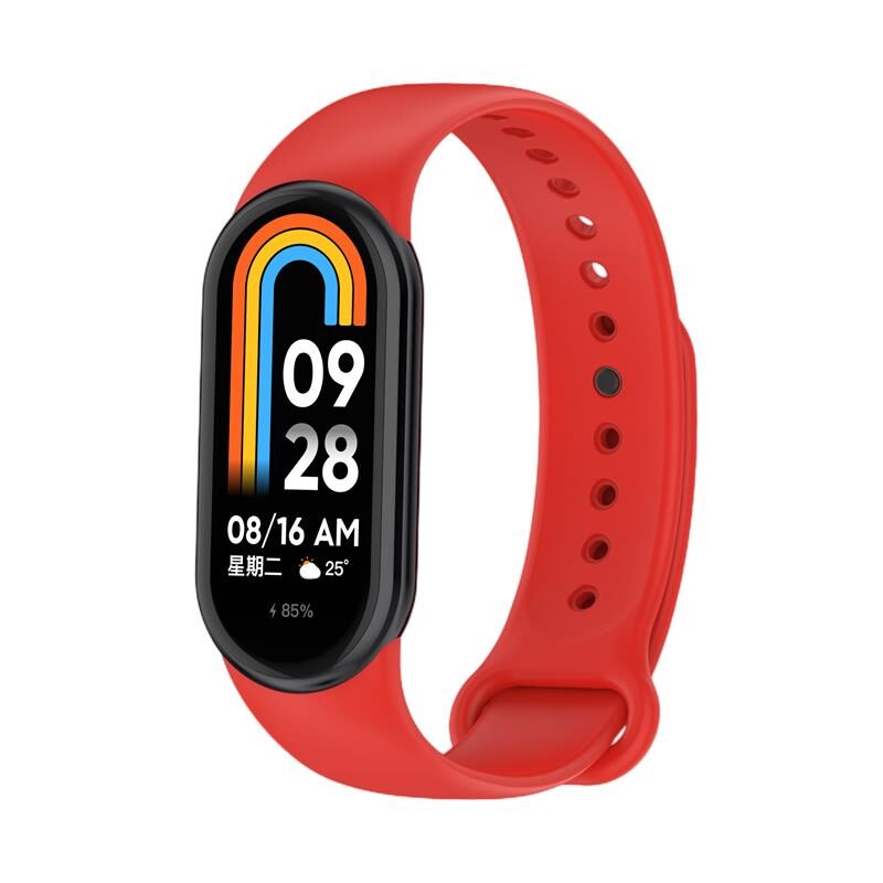 SILICONE STRAP MI BAND 8/M8 (6). RED - imagine 2