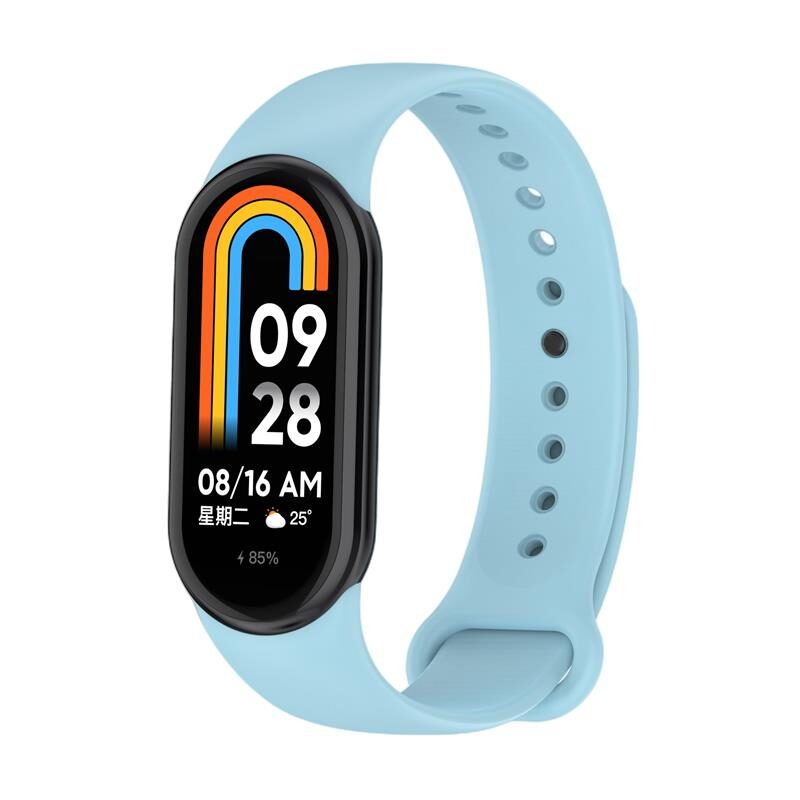SILICONE STRAP MI BAND 8/M8 (9). LIGHT BLUE - imagine 2