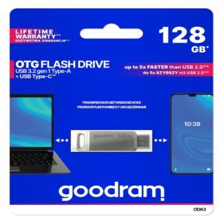 Goodram pendrive 128GB USB 3.2 ODA3 silver TYPE-A+Type-C