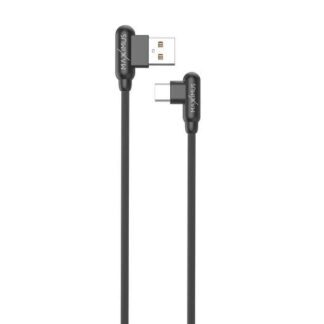 CABLE MX CORNER FAST CHARGE Type-C 2.4A/1M/BLACK ANGULAR