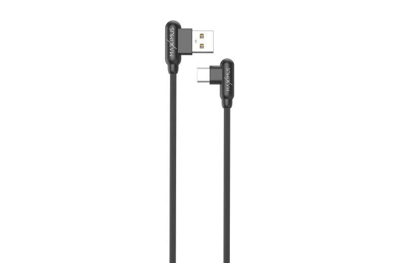 CABLE MX CORNER FAST CHARGE Type-C 2.4A/1M/BLACK ANGULAR