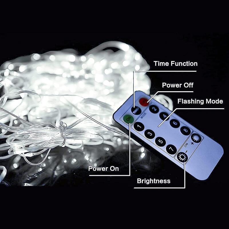led curtain (300 led lamp) 3mx3m cold white - imagine 3