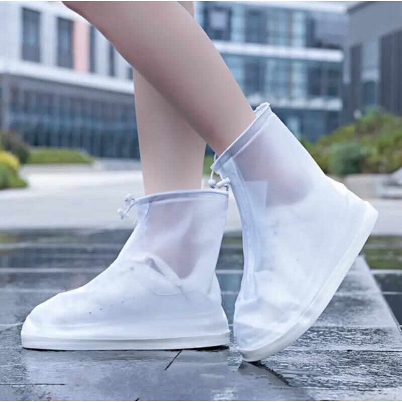 RAINPROOF SHOE COVERS S (35-36) WITH A ZIPPER WHITE