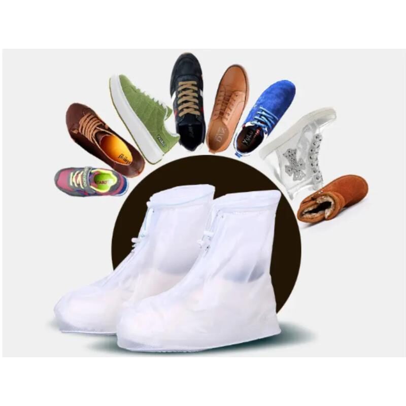 RAINPROOF SHOE COVERS S (35-36) WITH A ZIPPER WHITE - imagine 3