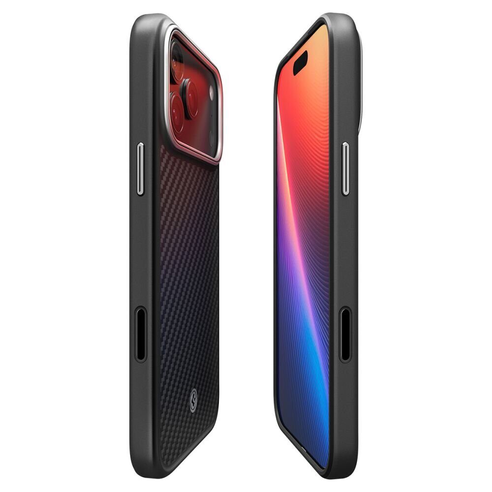 Spigen Enzo Aramid ”T” Mag MagSafe case for iPhone 17 Pro Max Black/Silver - imagine 5