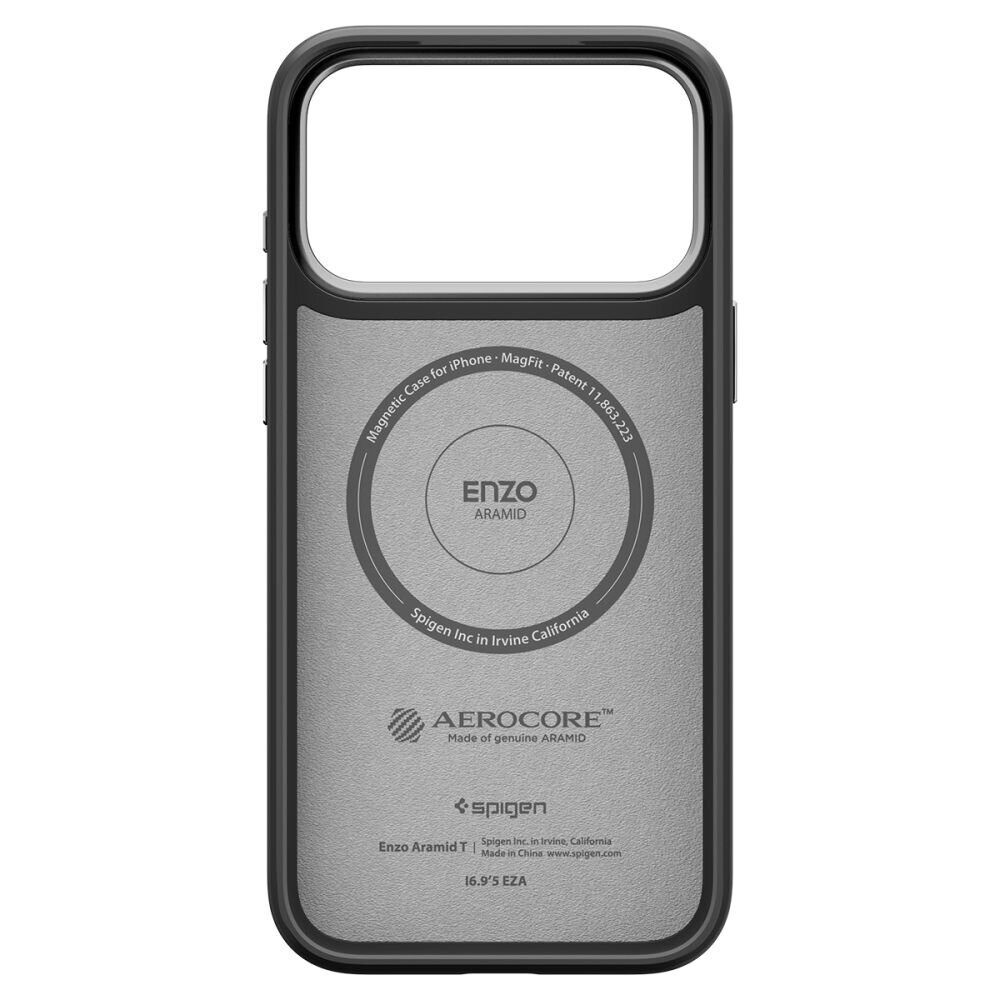 Spigen Enzo Aramid ”T” Mag MagSafe case for iPhone 17 Pro Black/Silver - imagine 4