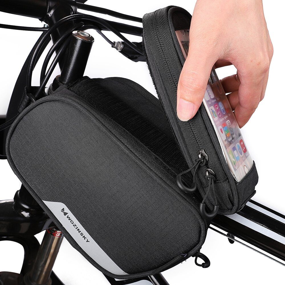 Wozinsky frame bike bag + detachable phone cover up to 6.5 "1.5l black (WBB7BK) - imagine 4