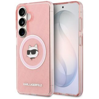 Karl Lagerfeld case IML Repeated Choupette MagSafe for Samsung Galaxy S26 Plus pink