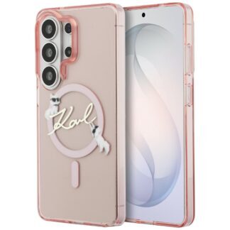 Karl Lagerfeld case IML KC Script MagSafe for Samsung Galaxy S26 Ultra pink